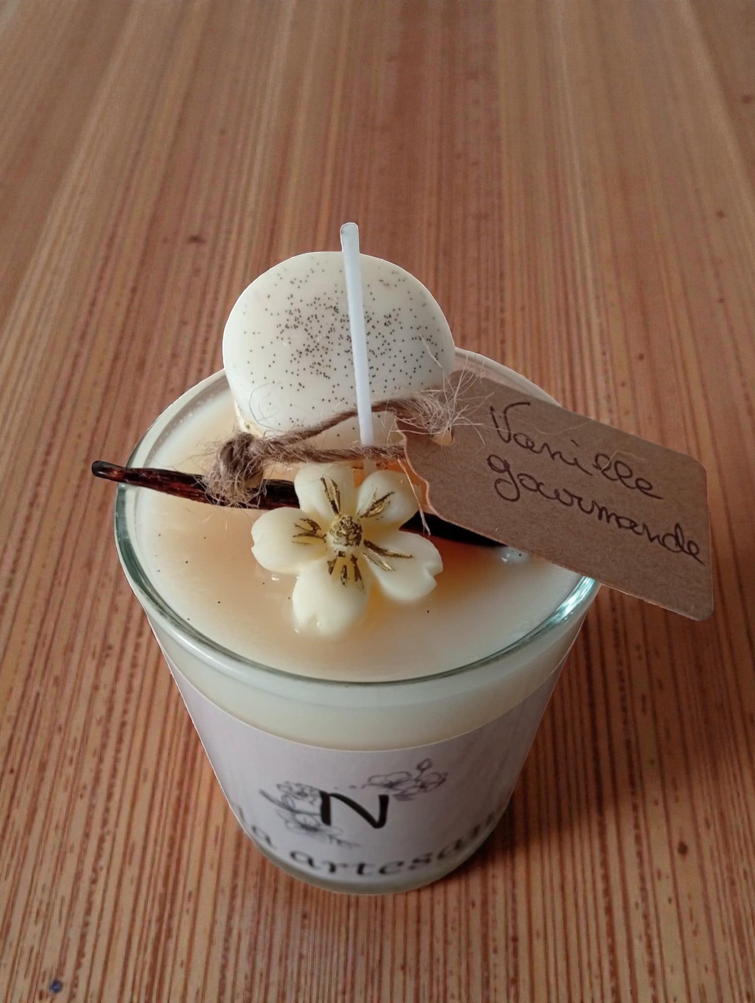 Vanilla-flavored candle